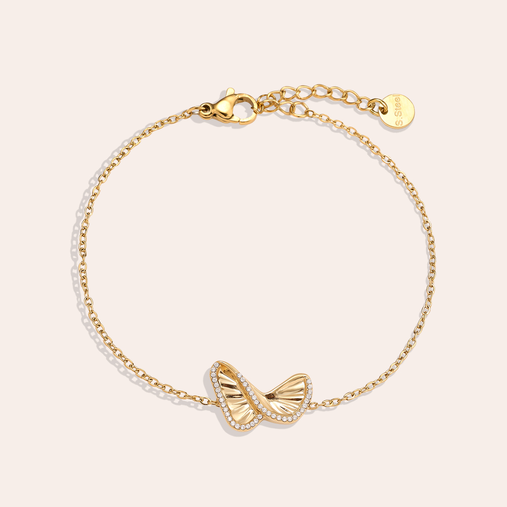 Edelstahl Armkette 16cm Like Diamond Butterfly