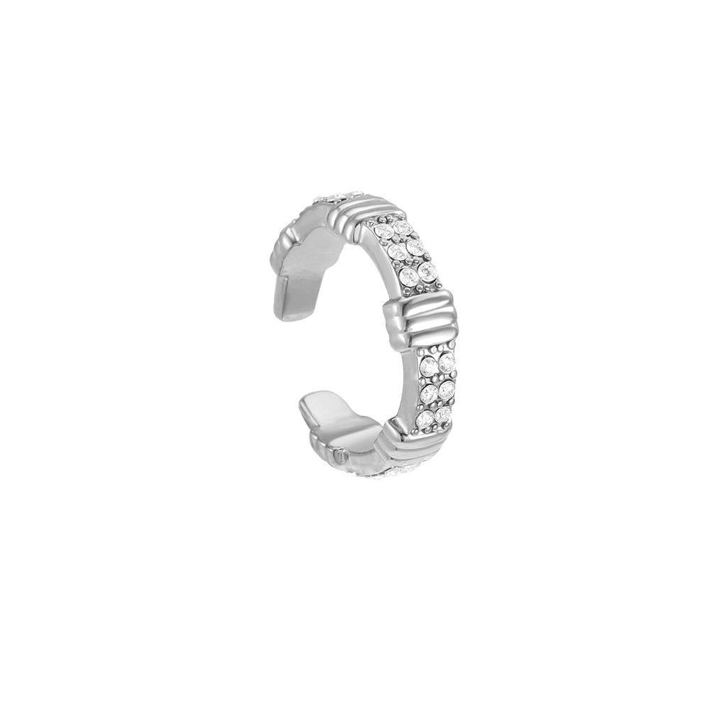 Edelstahl Ear-cuffs 15mm Designstark Zirkonia  