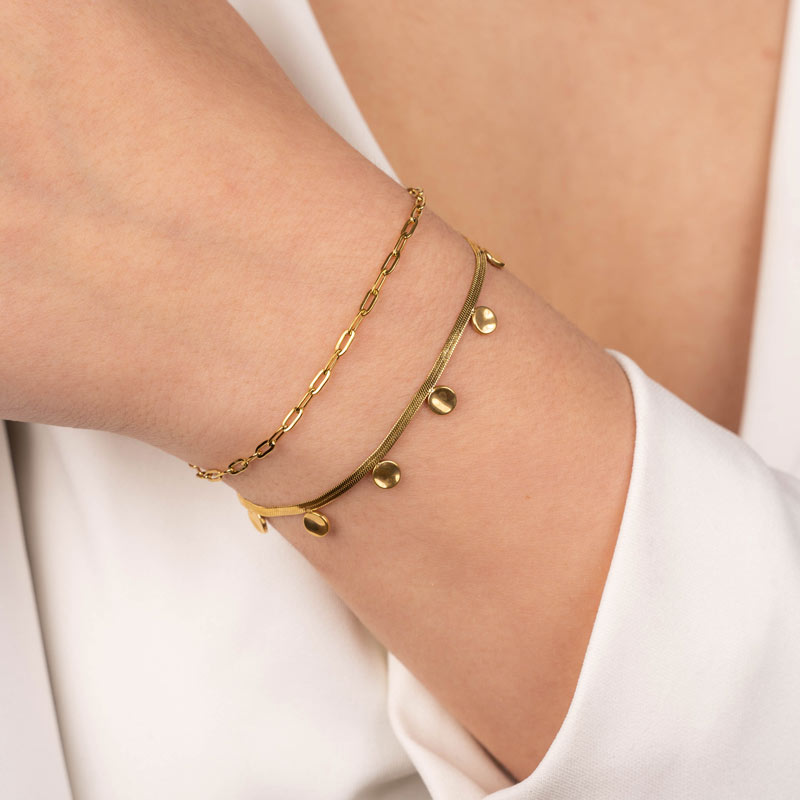 Edelstahl Armband Elongated Link