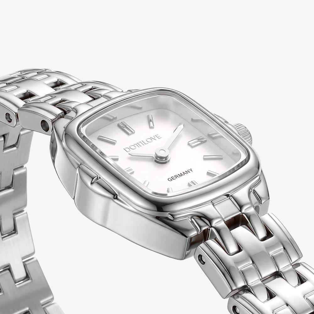 Edelstahl Uhr Kissenform