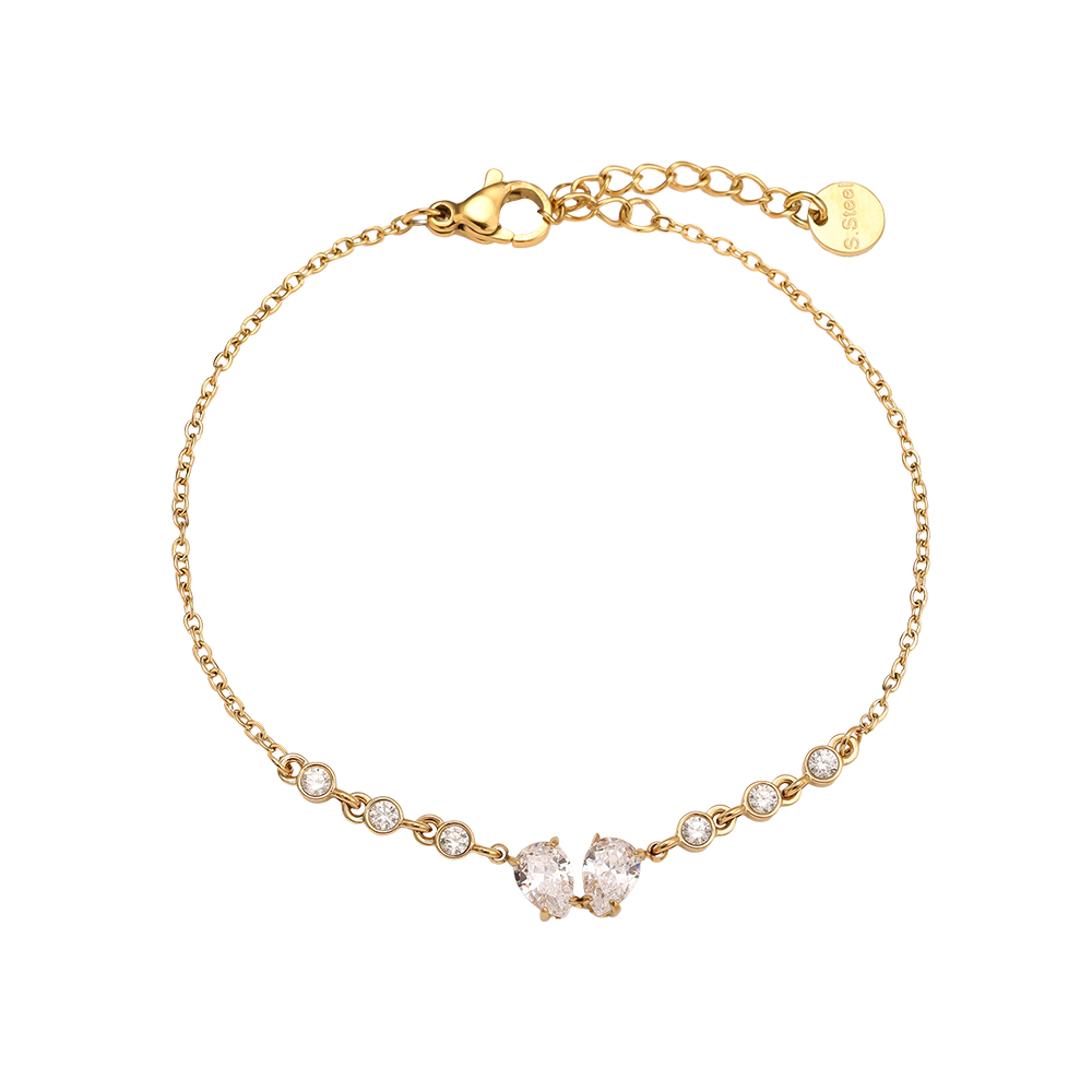 Edelstahl Armkette 16cm Fancy Sparkling Diamond