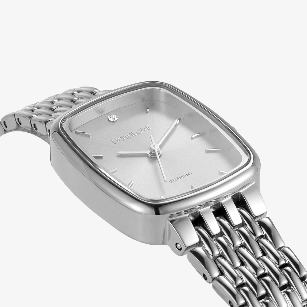 Edelstahl Uhr Rechteck