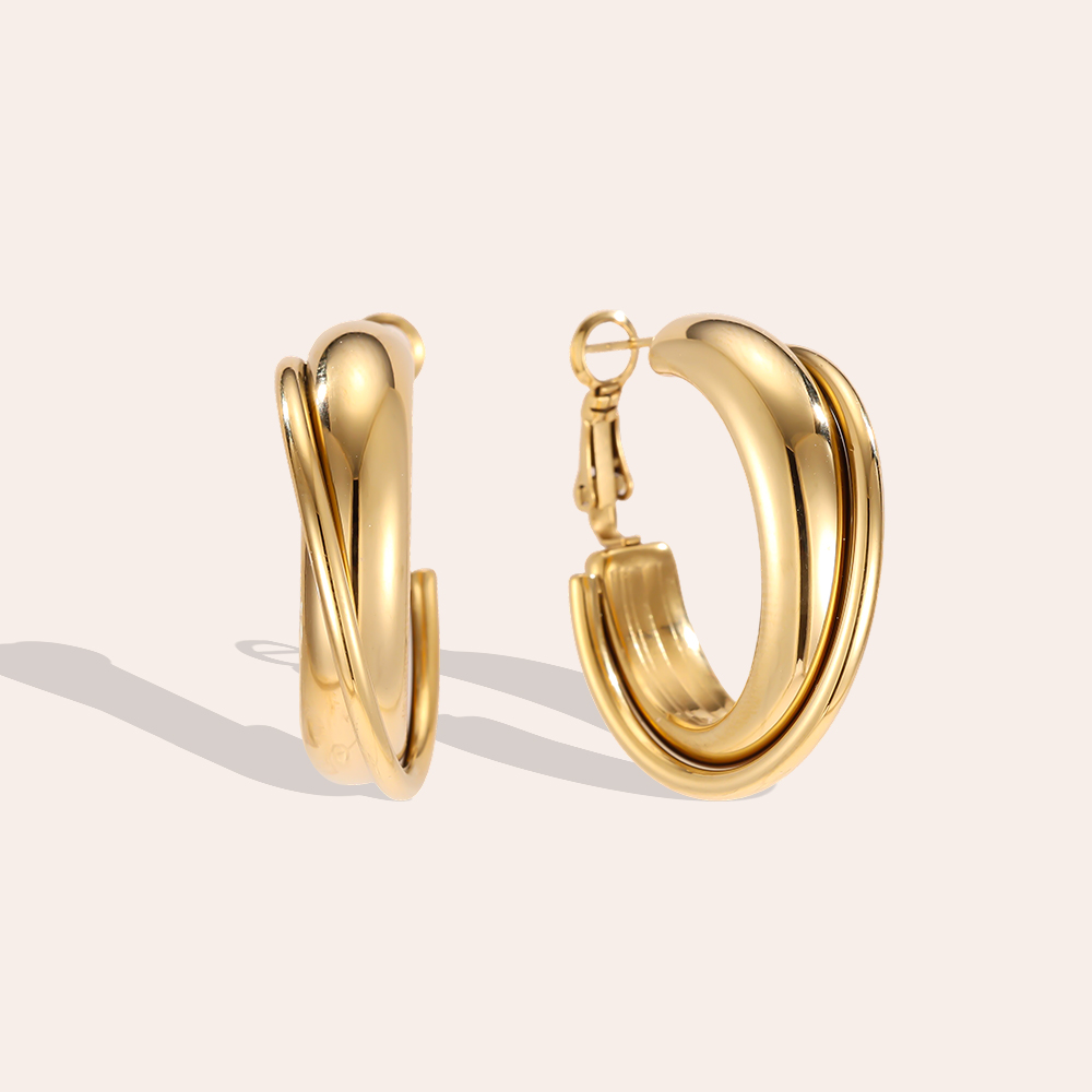 Edelstahl Ohrringe 3.5cm Hoop