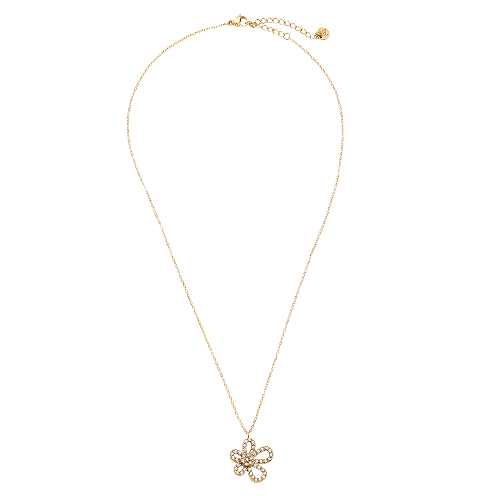 Edelstahl Halskette 40cm Cool Diamond Flower