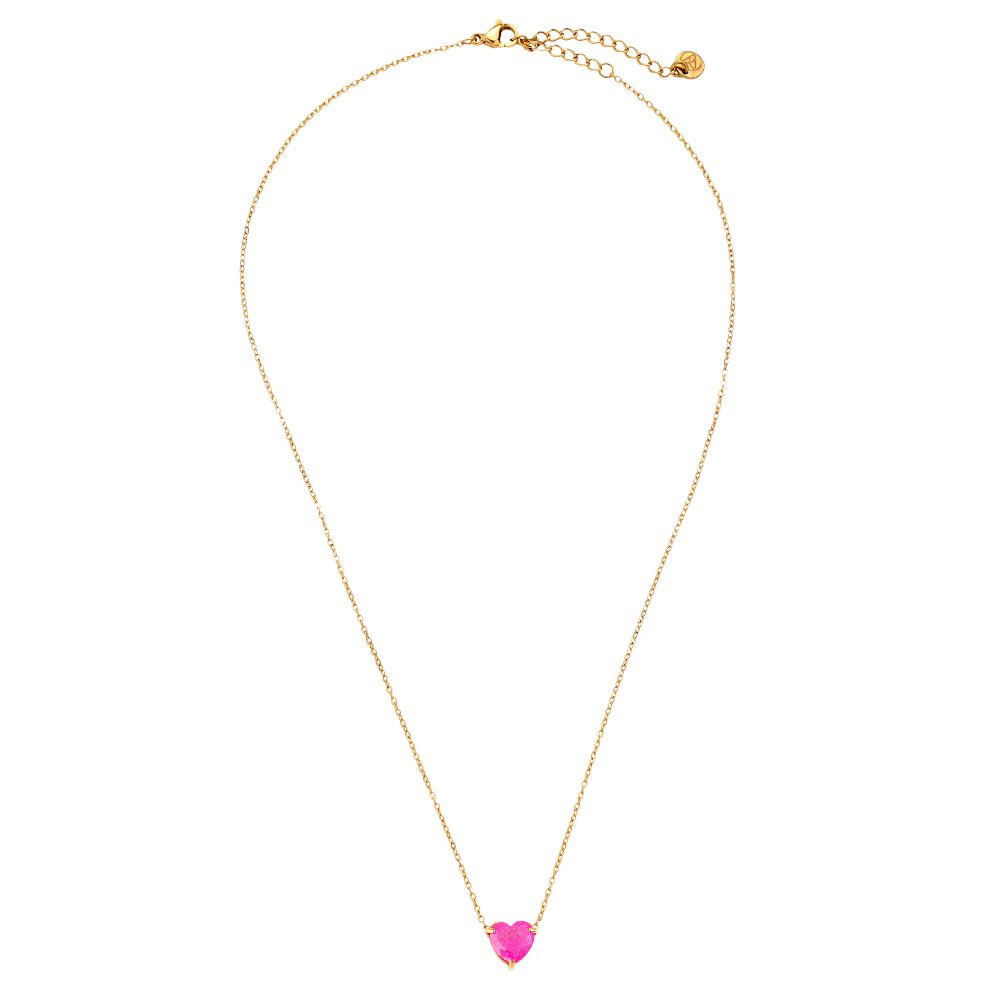 stainless steel necklace 43cm Multi Colour Diamond Heart