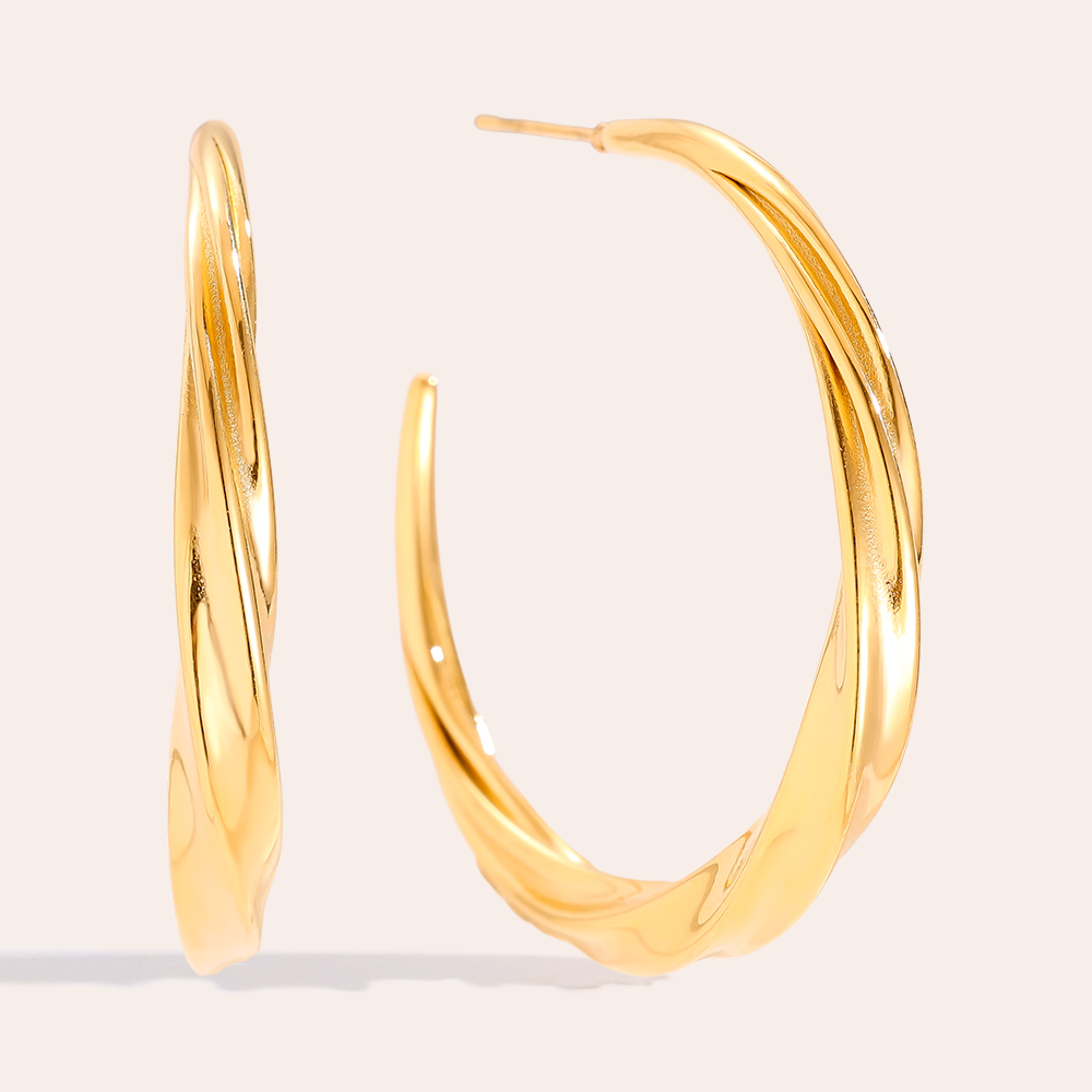 Edelstahl Ohrringe 45mm Classic Twist