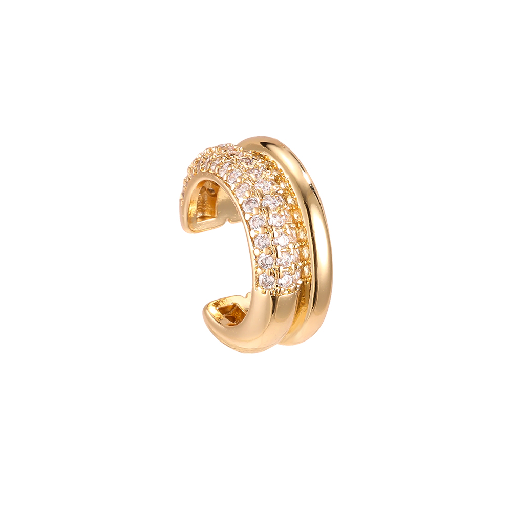 Vergoldete Ear-cuffs 15mm Halbkreis mit Zirkonia