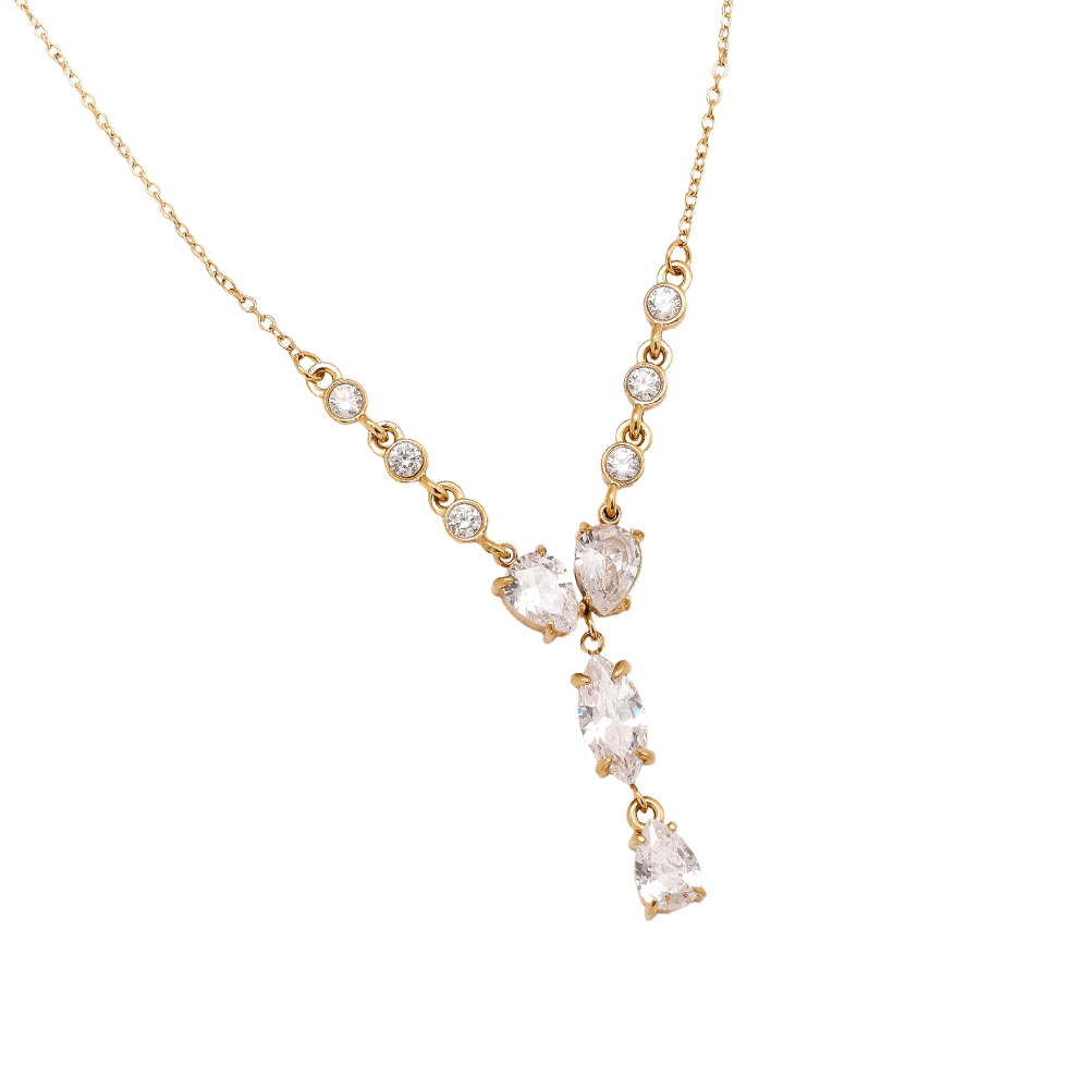 Edelstahl Halskette 40cm Fancy Sparkling Diamond