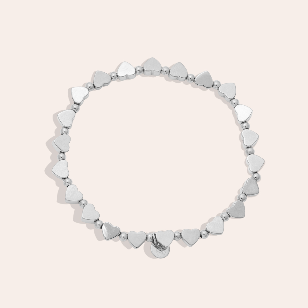 Edelstahl Armkette Elastic Heart Chain
