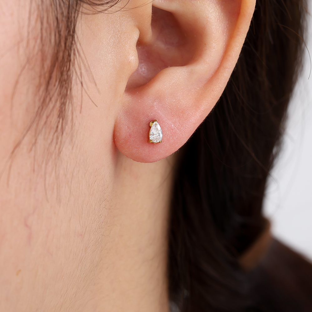 Edelstahl Piercing 6mm Mini Diamond Drop