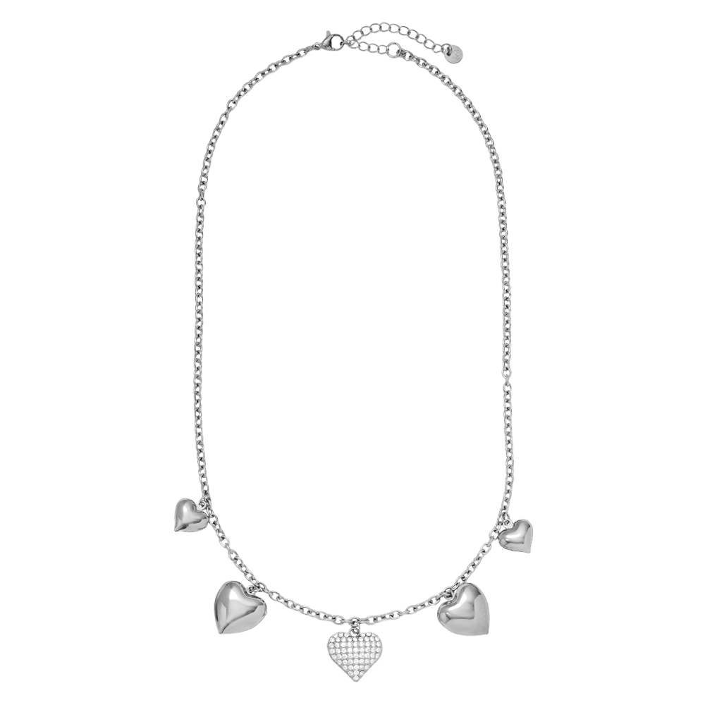 Edelstahl Halskette 45cm Many Great Hearts