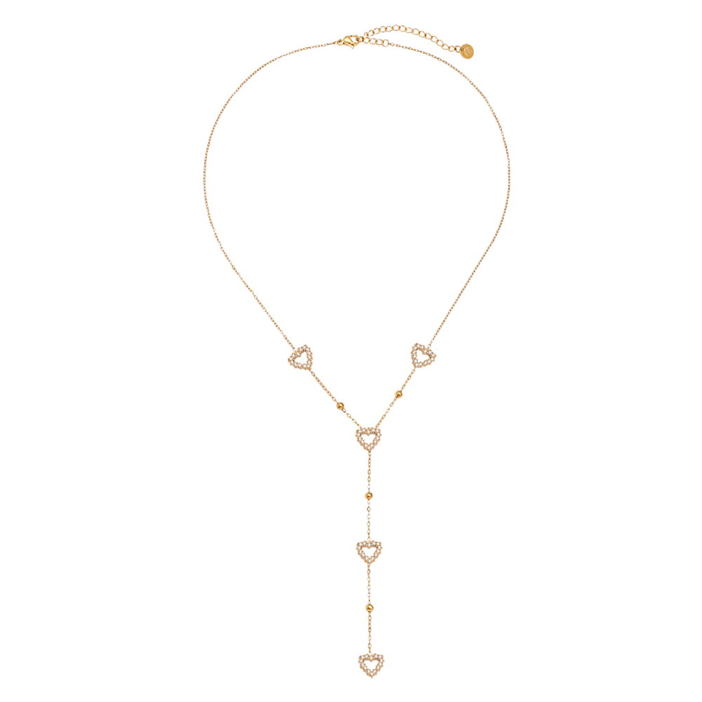 Edelstahl Halskette 39cm Nice Diamond Heart