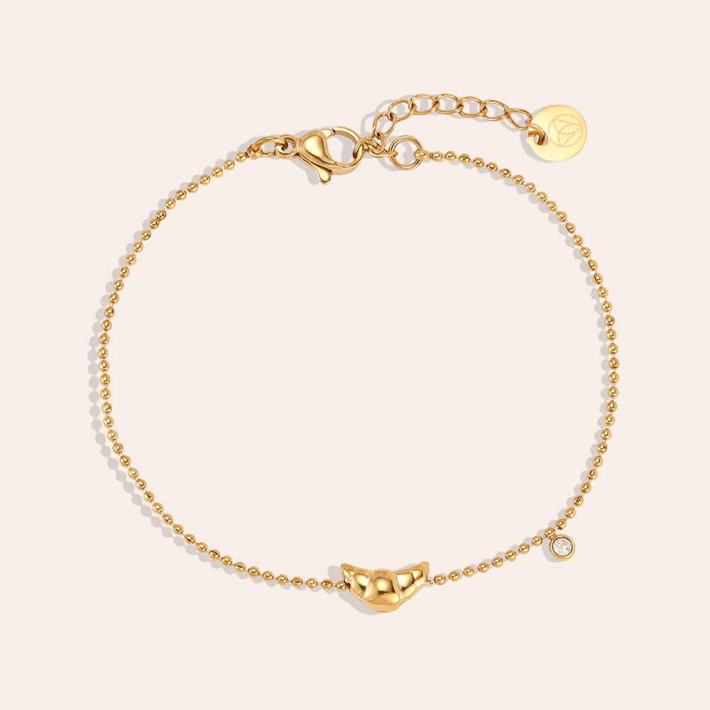 Edelstahl Armband 17cm Mini Crossant Zirkonia