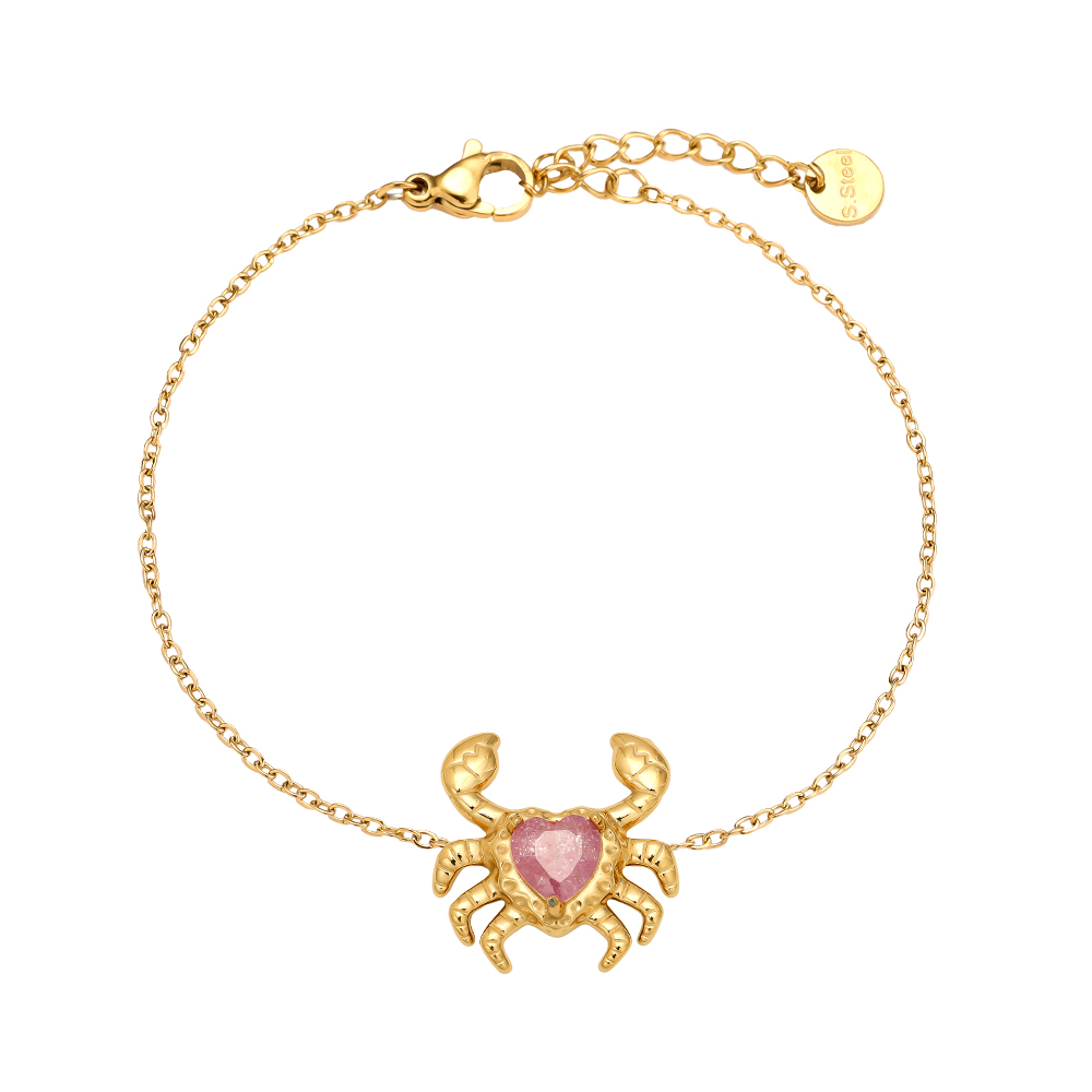 Edelstahl Armkette 16cm Crab And Diamond