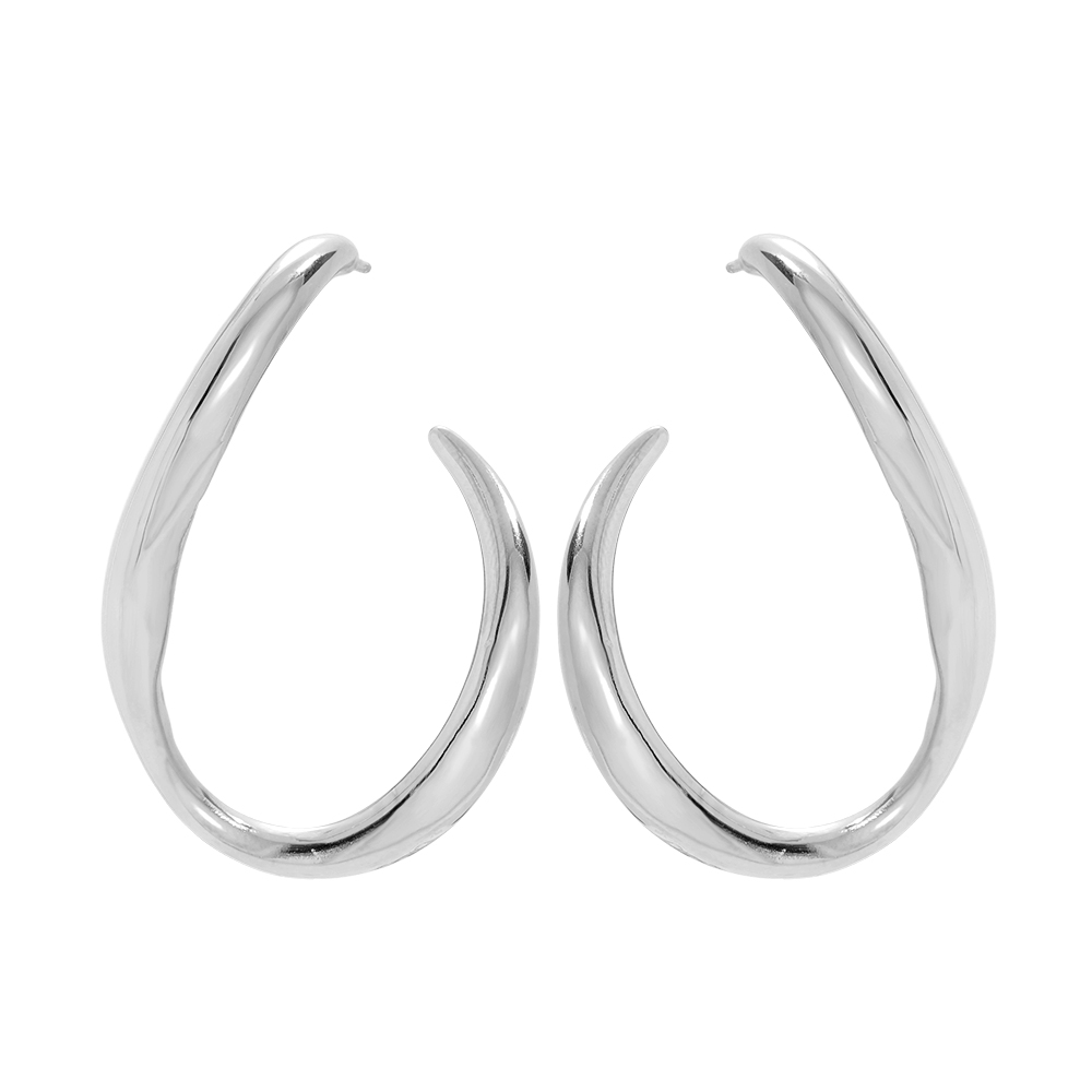 Edelstahl Ohrringe 40*30mm Egg Hoop