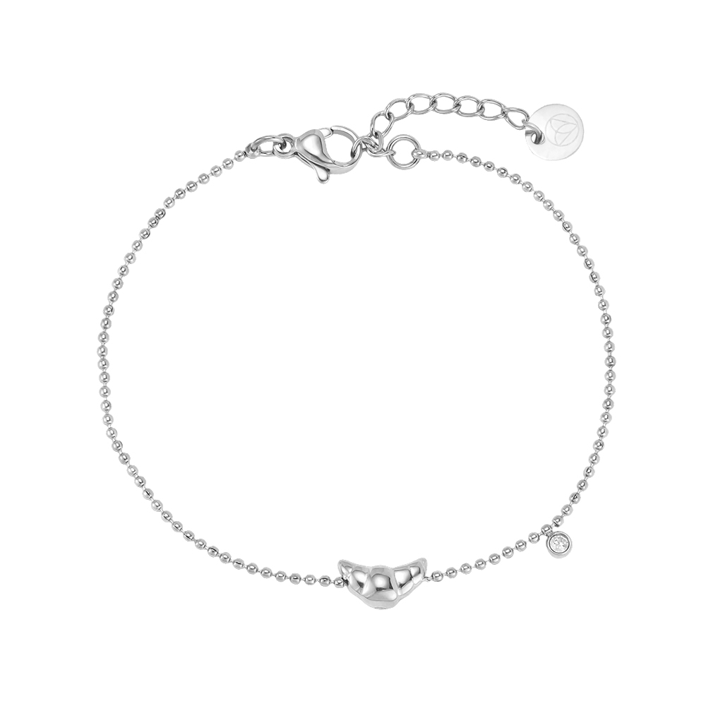 Edelstahl Armband 17cm Mini Crossant Zirkonia