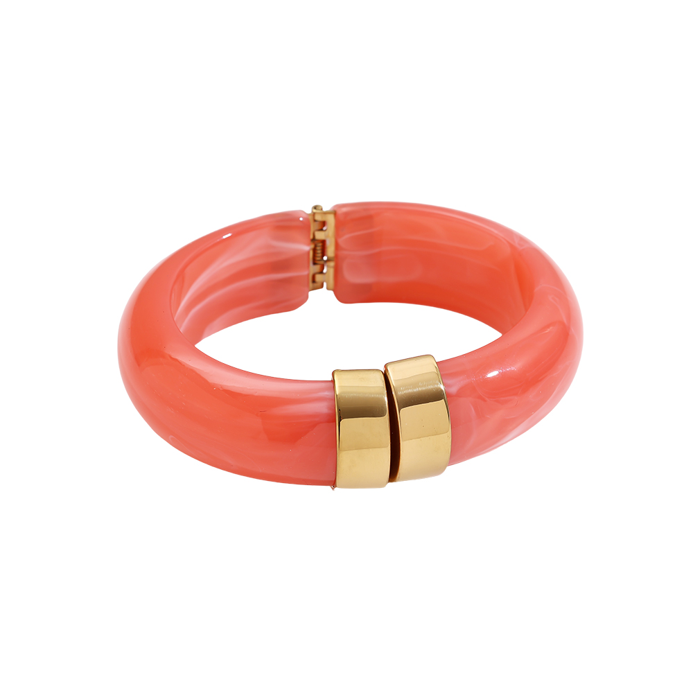 Edelstahl Armreif Round Chunky Resin