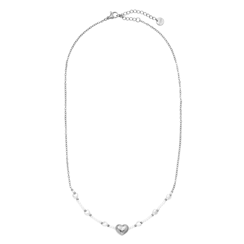 Edelstahl Halskette 40cm Pearly And Hearts