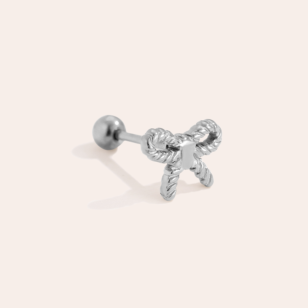Edelstahl Piercing 6mm Twist Bowtie