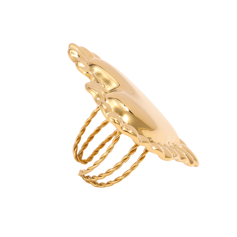 Edelstahl Ring Verstellbar Großes Herz