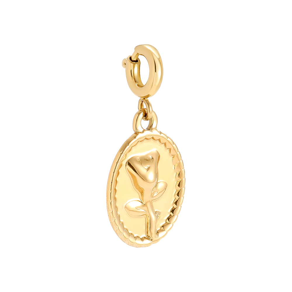 Edelstahl Pendant 17.5mm Spring Clasp Rose Frame