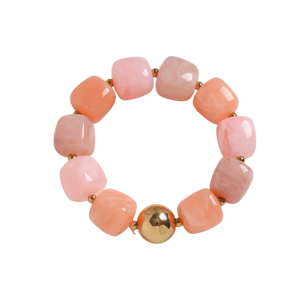 Edelstahl Armband Verstellbarer Harz quadratisch runder Form