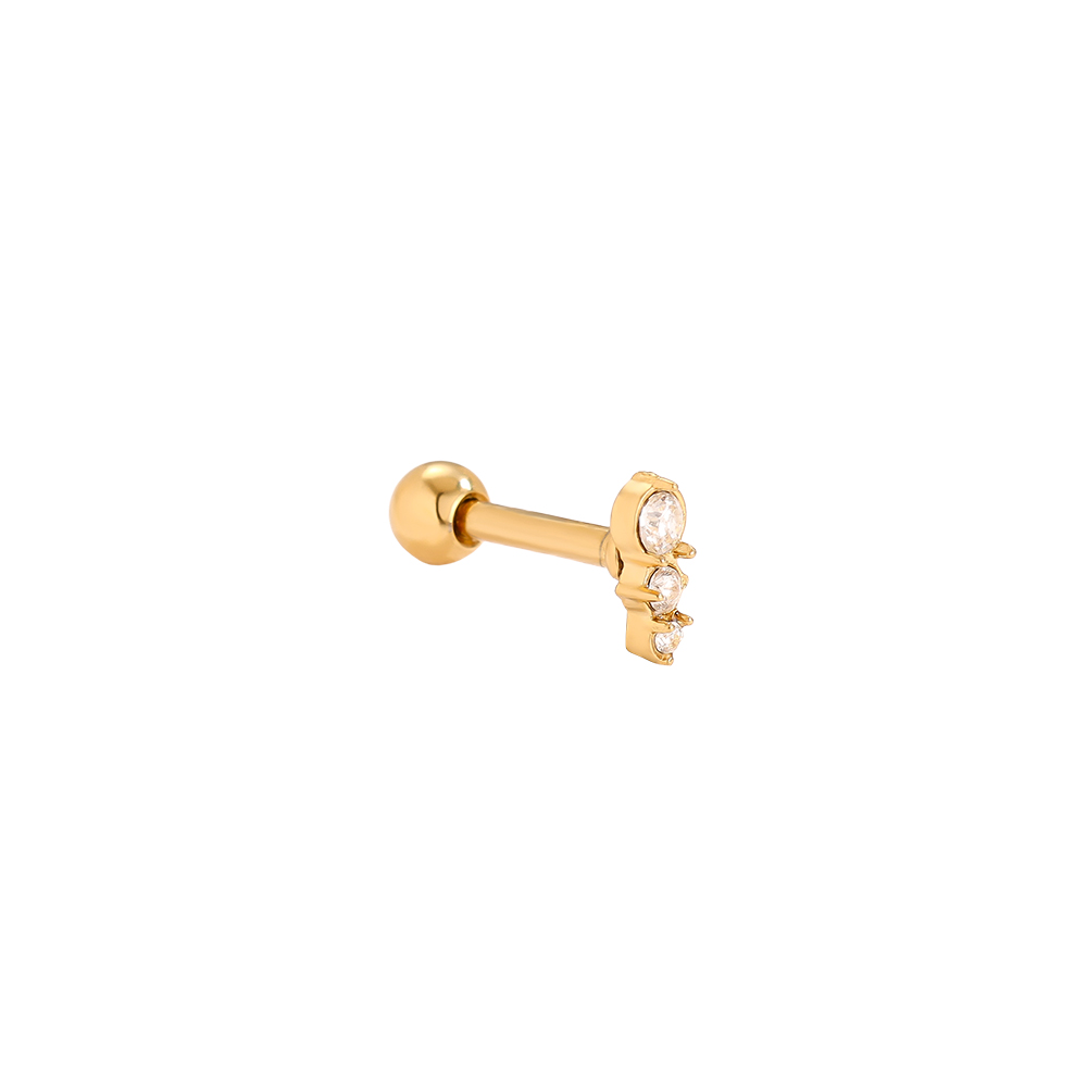 Edelstahl Piercing 5mm Three Dots