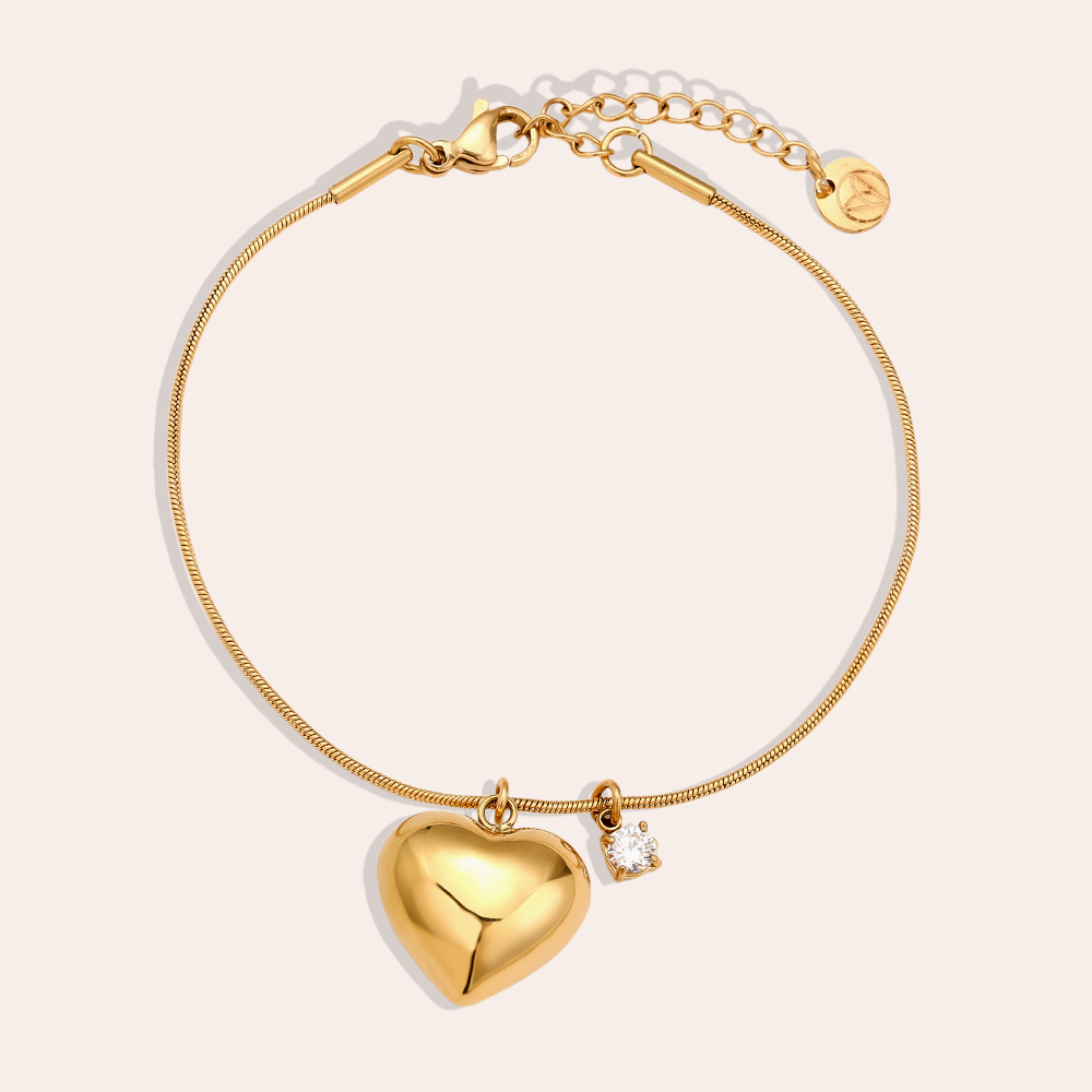 Edelstahl Armkette 16cm Heart And Diamond Dot