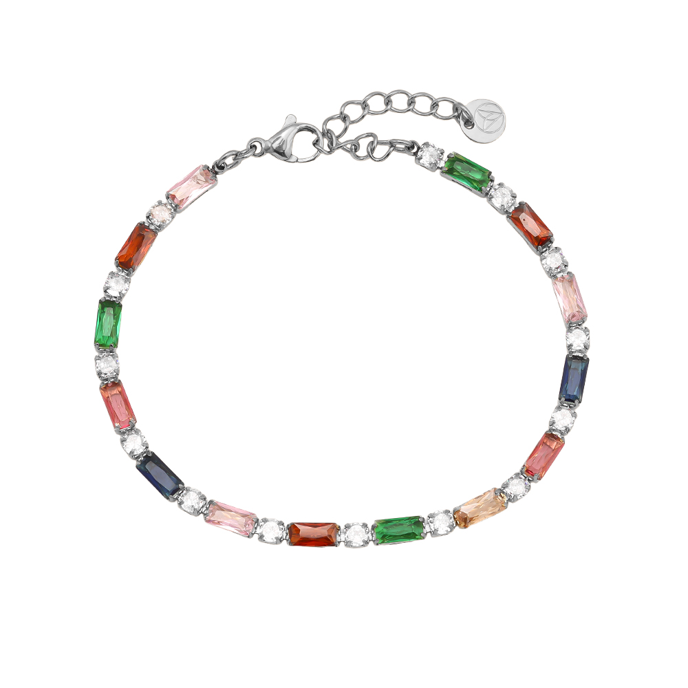 Edelstahl Armkette 15cm Multi Color Diamond