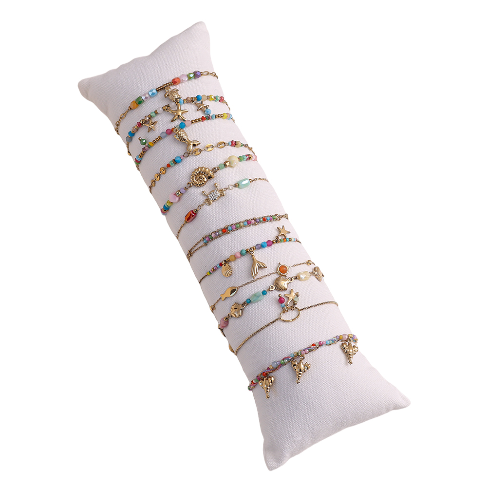 Edelstahl Armband Set 12er 17cm Buntes Muschel Perlen 
