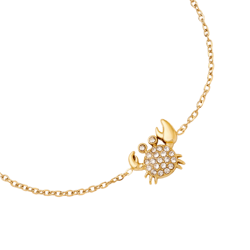 Edelstahl Armkette 17cm Diamond Crab