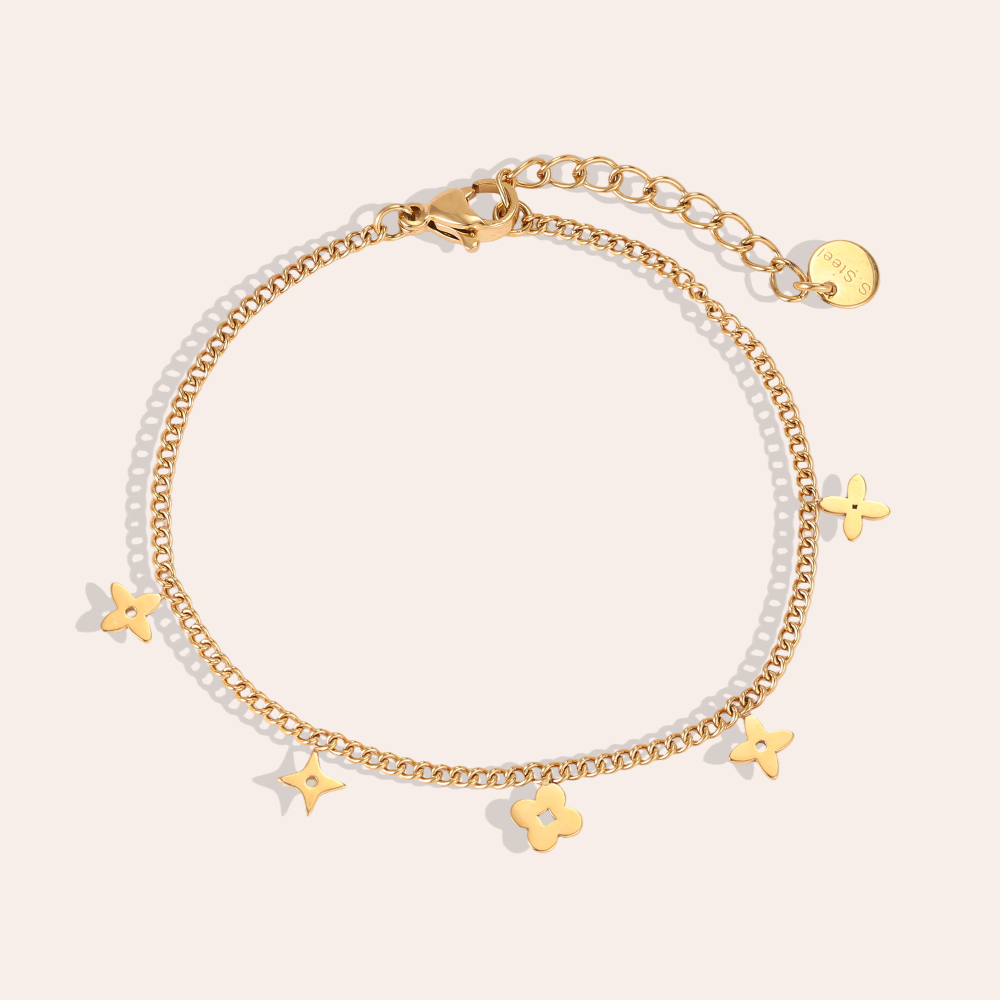 Edelstahl Armband 15cm verschiedene Kleeblatt