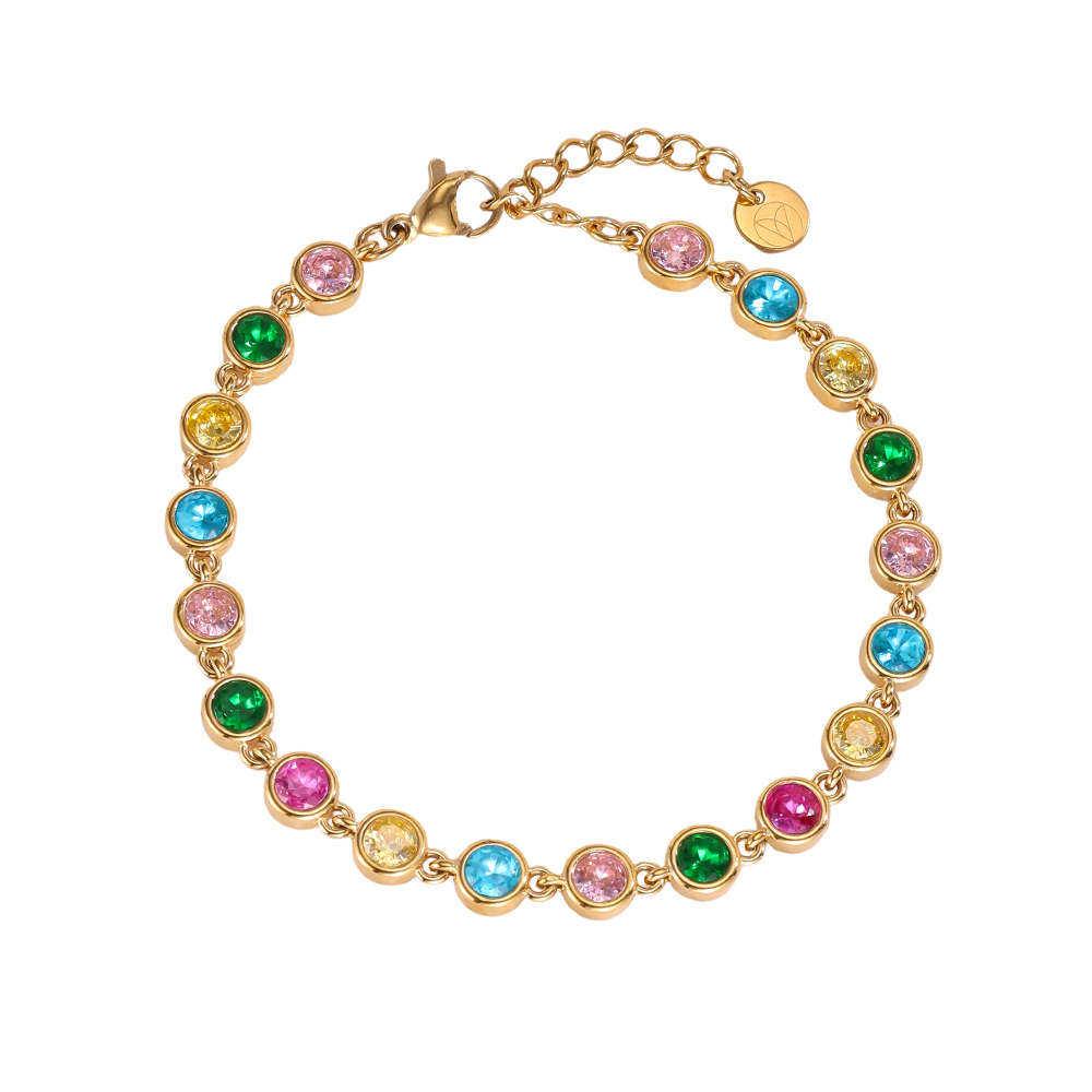 Edelstahl Armband 16cm funkelnde Zirkonia Kette