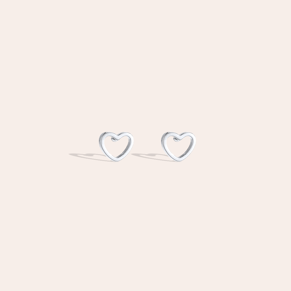 Edelstahl Ohrringe 5mm Doodle Herz 