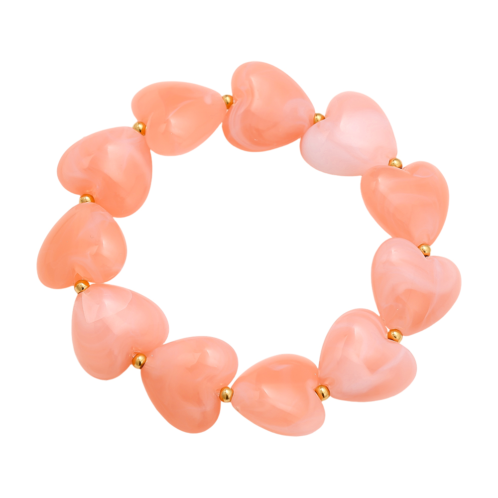 Edelstahl Armkette Elastic Acrylic Heart Chain