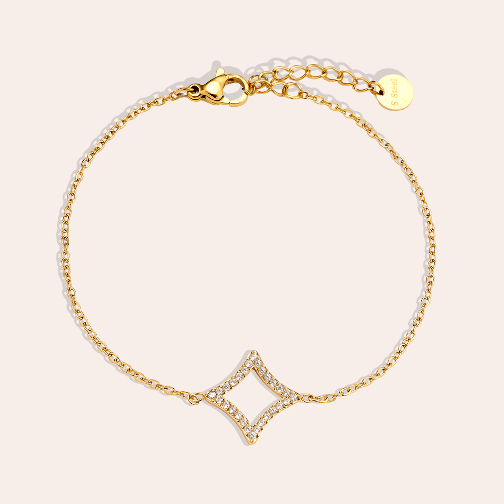 Edelstahl Armband 17cm Diamond Rhombus