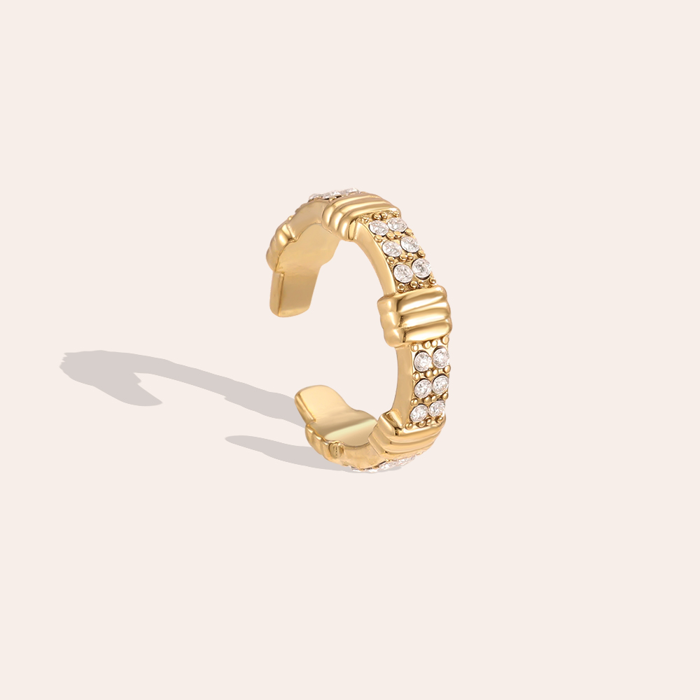Edelstahl Ear-cuffs 15mm Designstark Zirkonia  