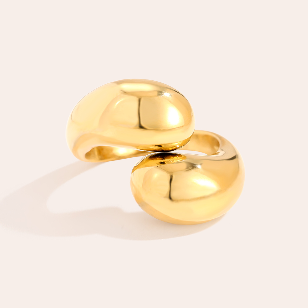 Edelstahl Ring Two Drops