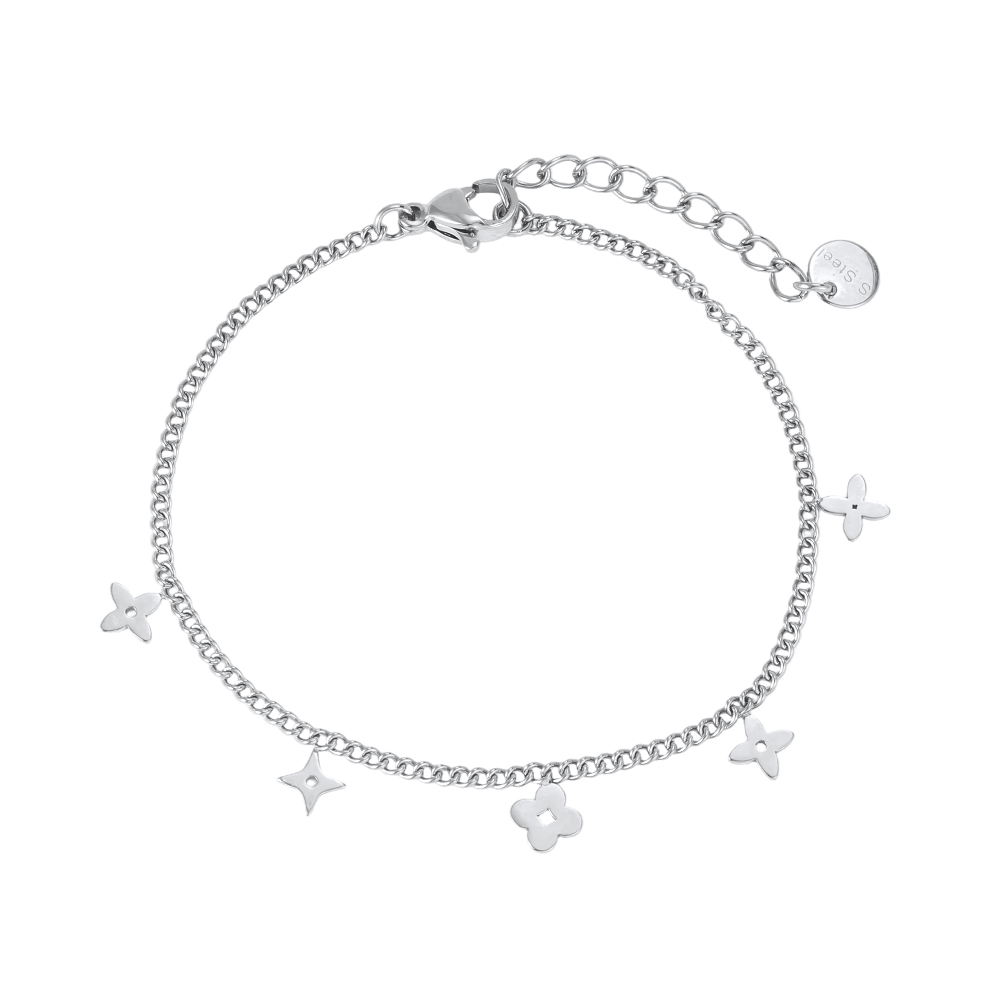 Edelstahl Armband 15cm verschiedene Kleeblatt