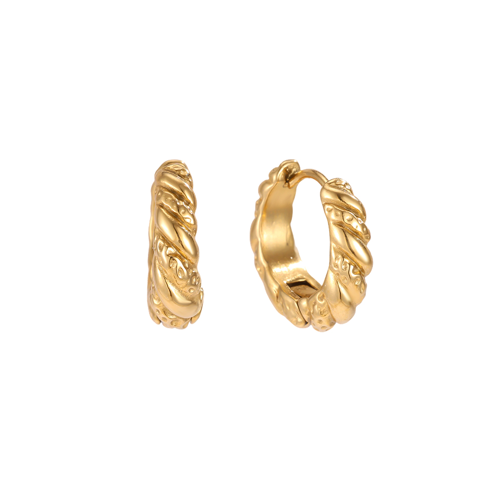 Edelstahl Ohrringe 19mm Twisted Creolen