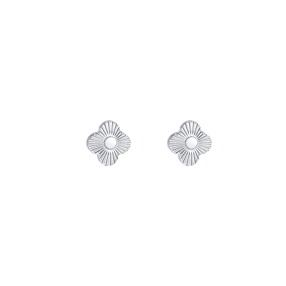 Edelstahl Ohrringe 5mm Kleeblatt