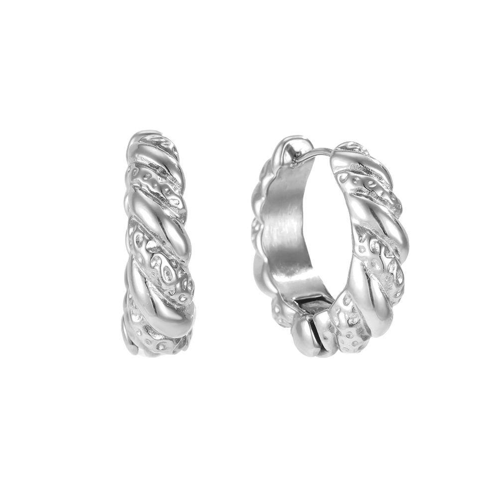 Edelstahl Ohrringe 25mm Twisted Creolen