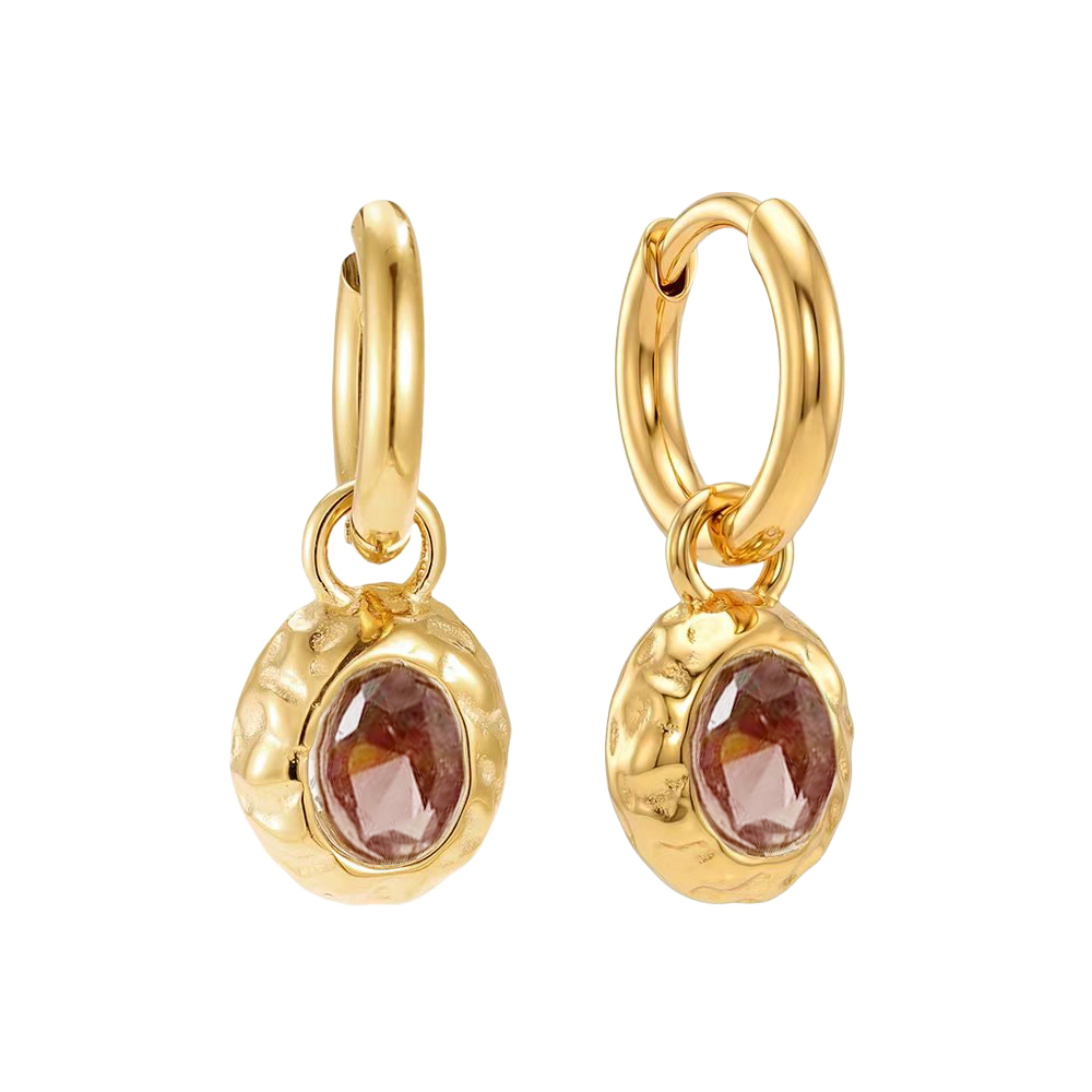 Edelstahl Ohrringe 28mm Vintage Zirkonia
