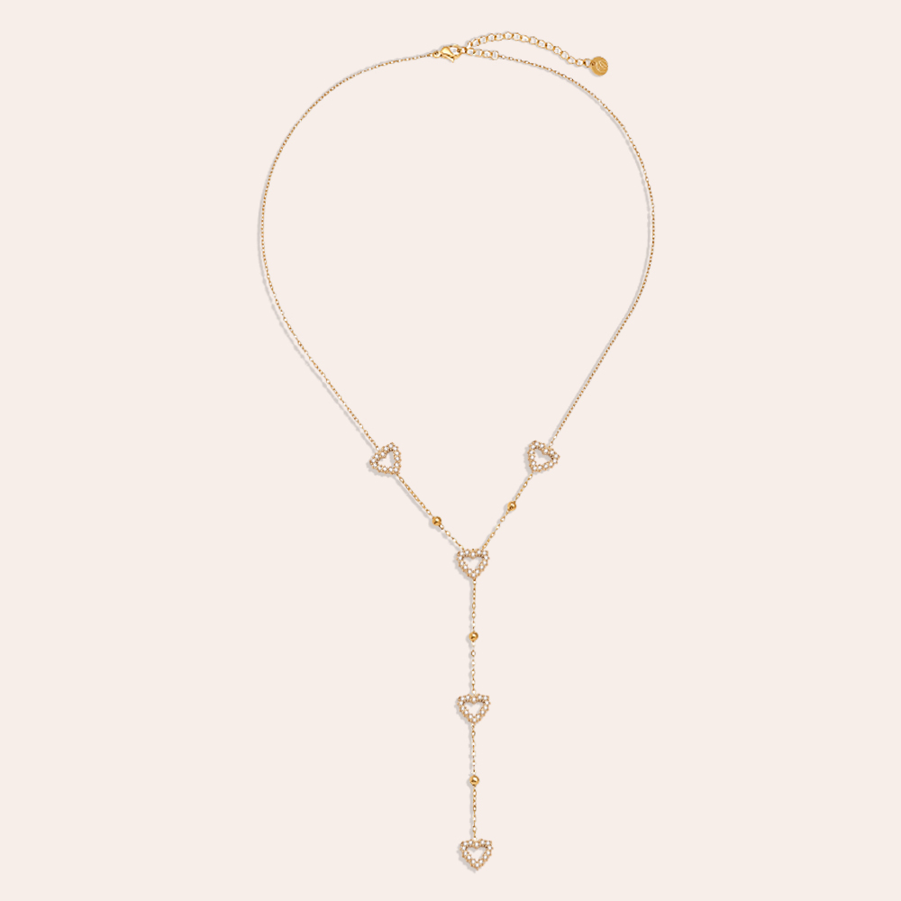 Edelstahl Halskette 39cm Nice Diamond Heart