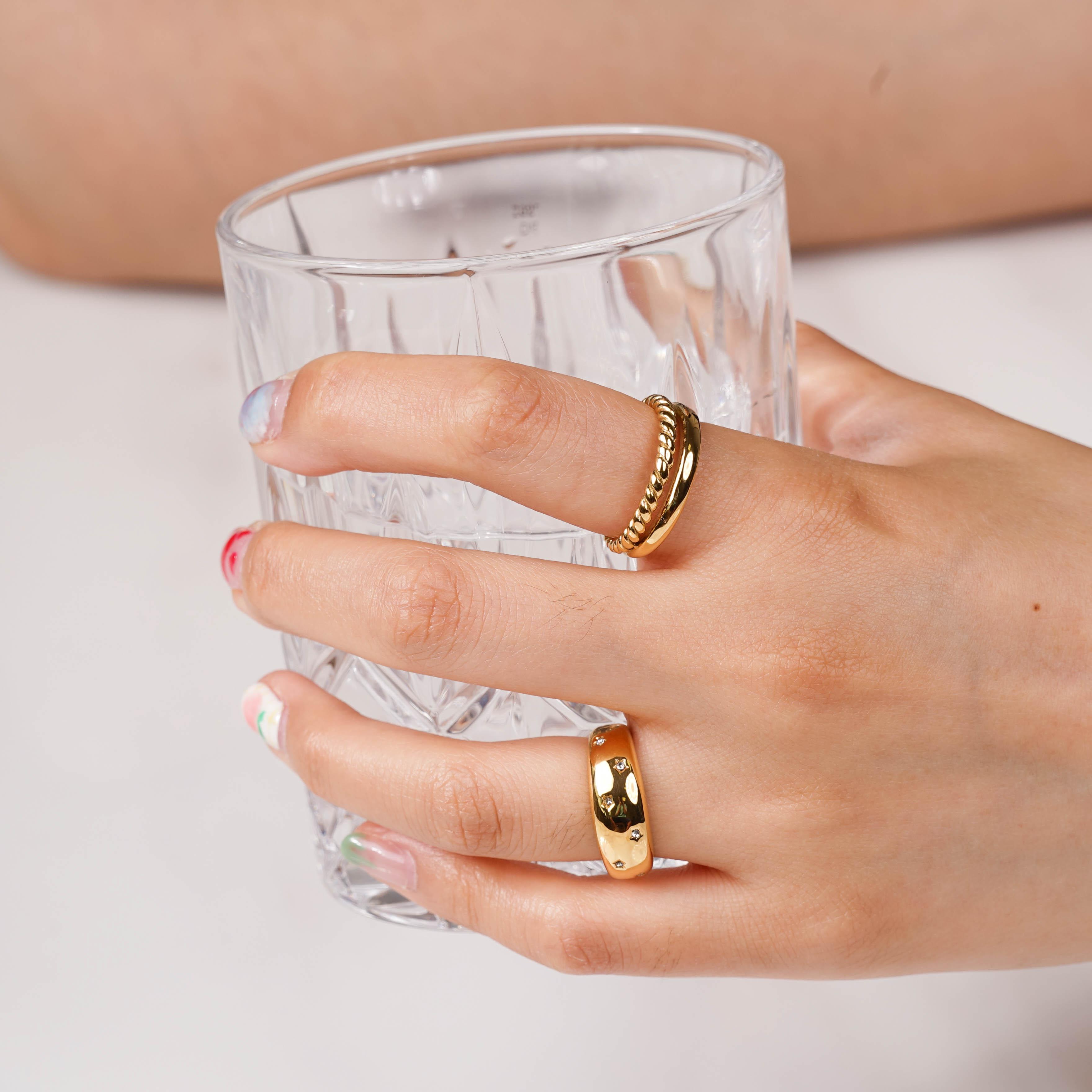 Edelstahl Ring Twist 2 Layer