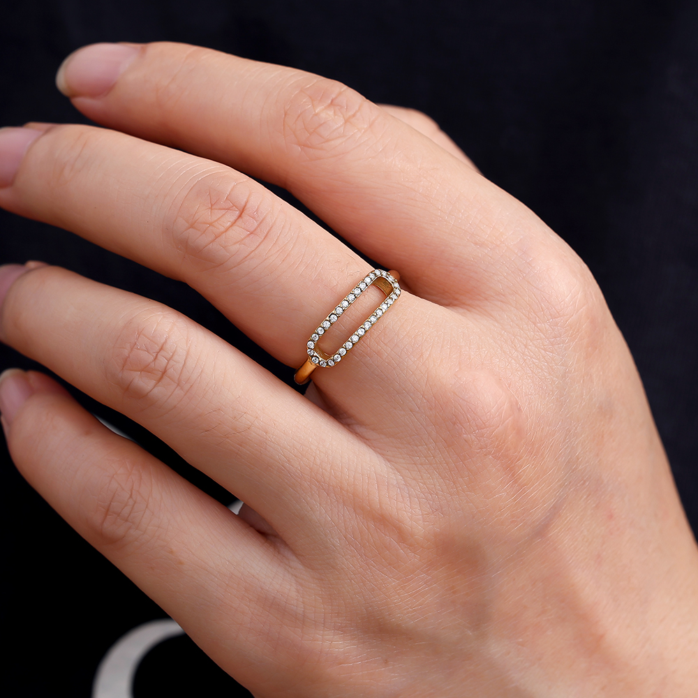 Edelstahl Ring Like Mouth Diamond
