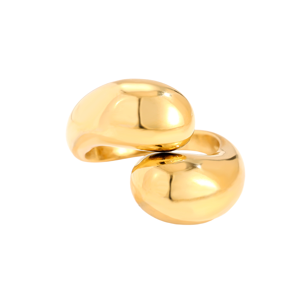 Edelstahl Ring Two Drops