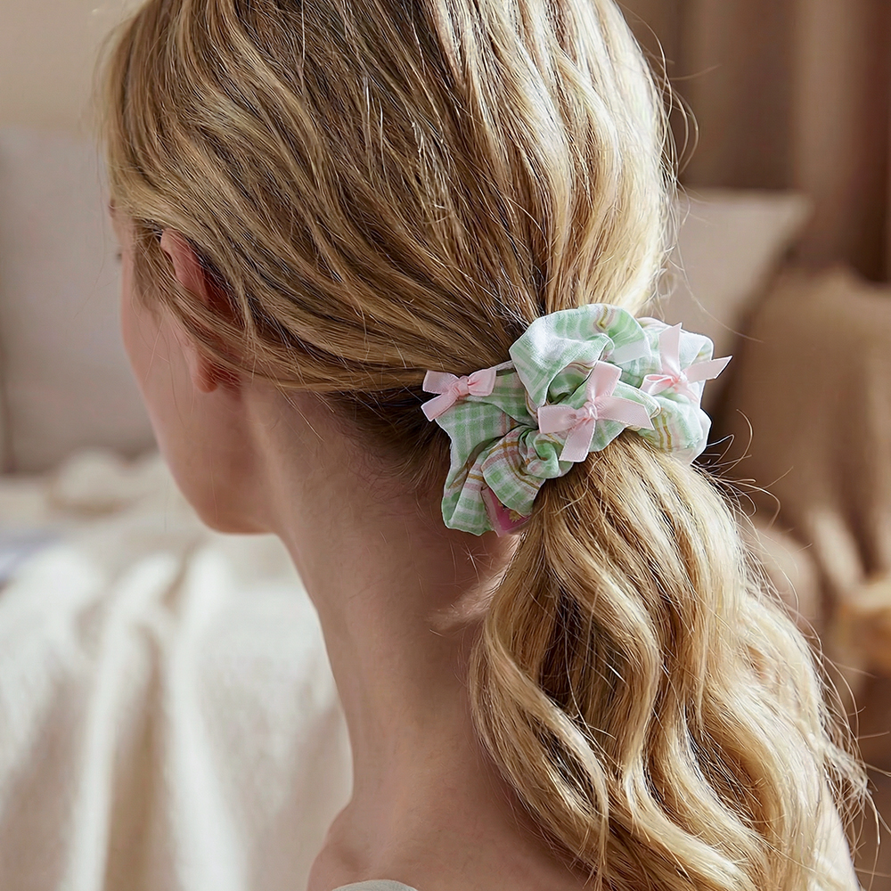 12*60mm Karos Steifen Bogen Scrunchie   