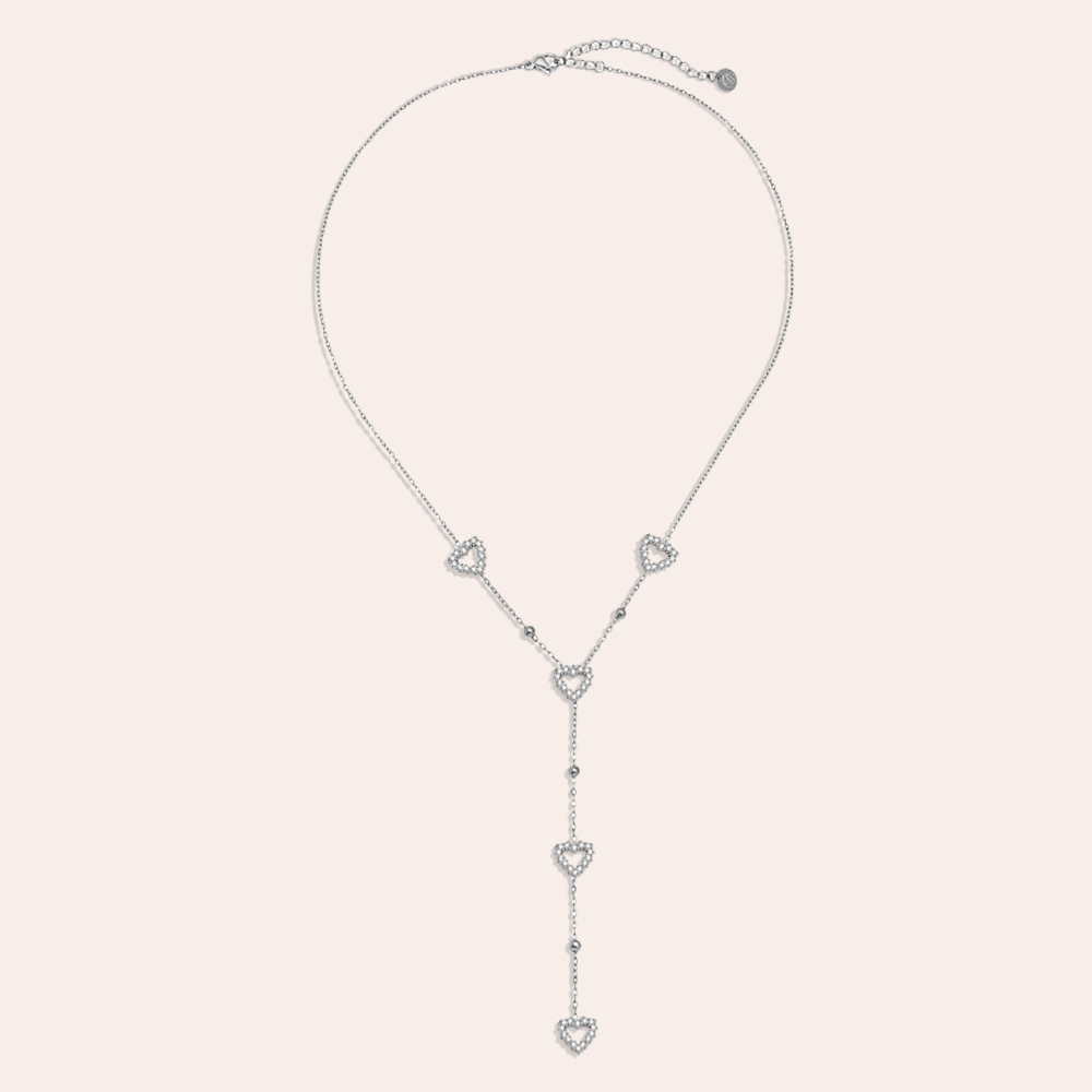Edelstahl Halskette 39cm Nice Diamond Heart