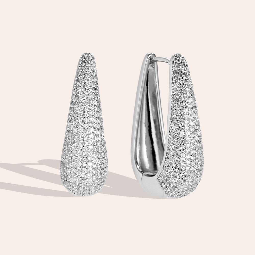 Vergoldete Ohrringe 3.2cm Drop Diamond